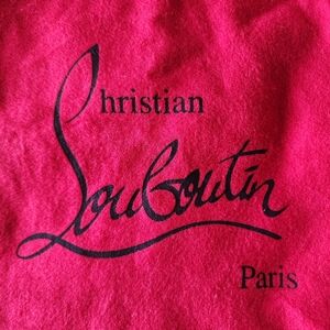 CHRISTIAN LOUBOUTIN Fuchsia Drawstring Dust Bag with Black Logo